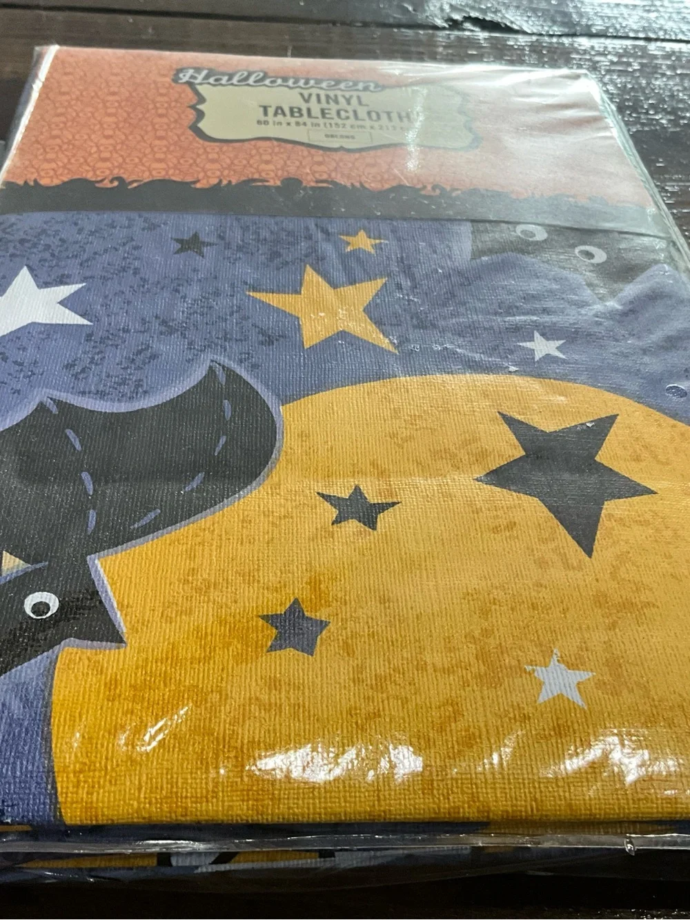 Lot of 2 Halloween Decorations Vinyl Tablecloth Creepy Cola Wrappers NOS